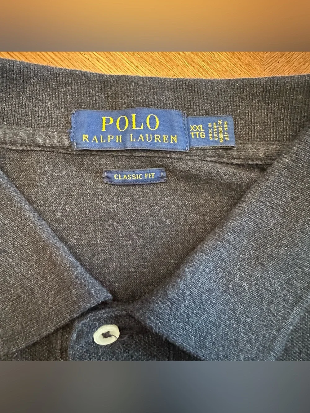 Polo Ralph Lauren Long Sleeve Gray Henley Polo White Pony Size XXL Preppy Casual